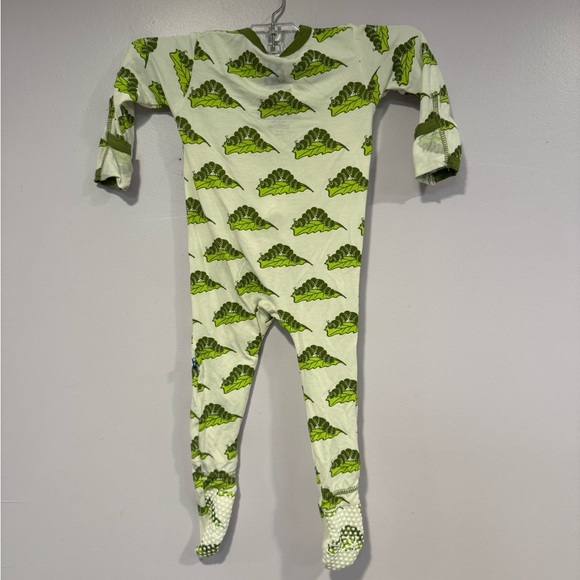 Green caterpillars bamboo kickee pants zippie - Picture 2 of 3